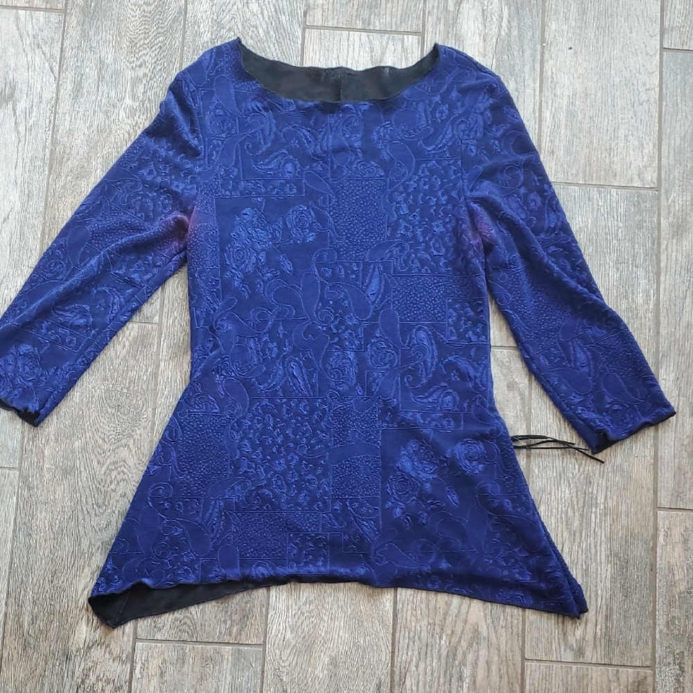 Elegant Blue Women's Lace Top